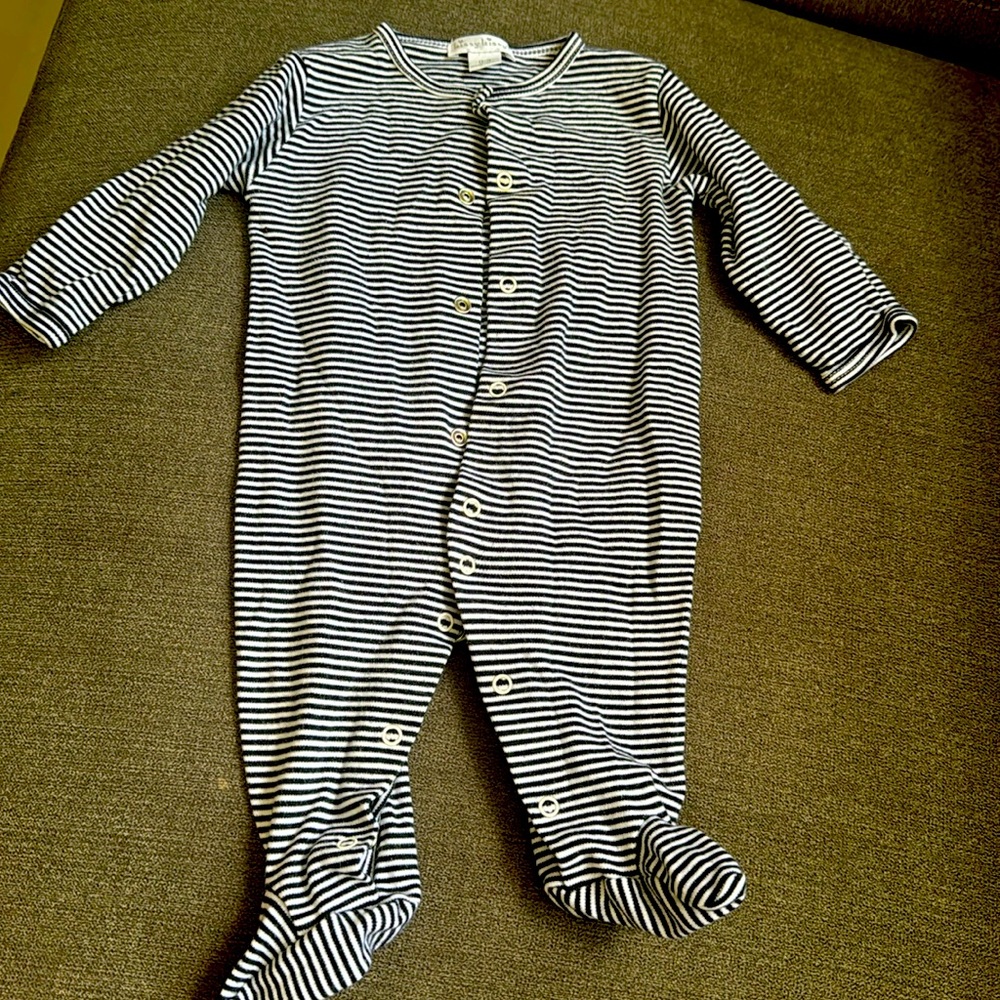 Kissy kissy black and white stripe onsie